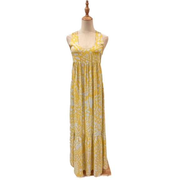 Rachel Roy Yellow Maxi Dress Racerback Size 0 Rayon Summer Vacation - Picture 3 of 10